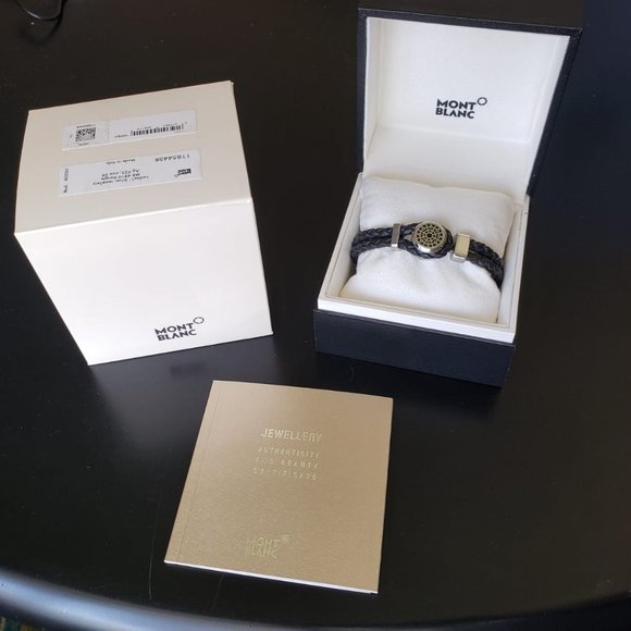 Montblanc Bracelet Black Leather and Steel for men - Picture 4 of 10